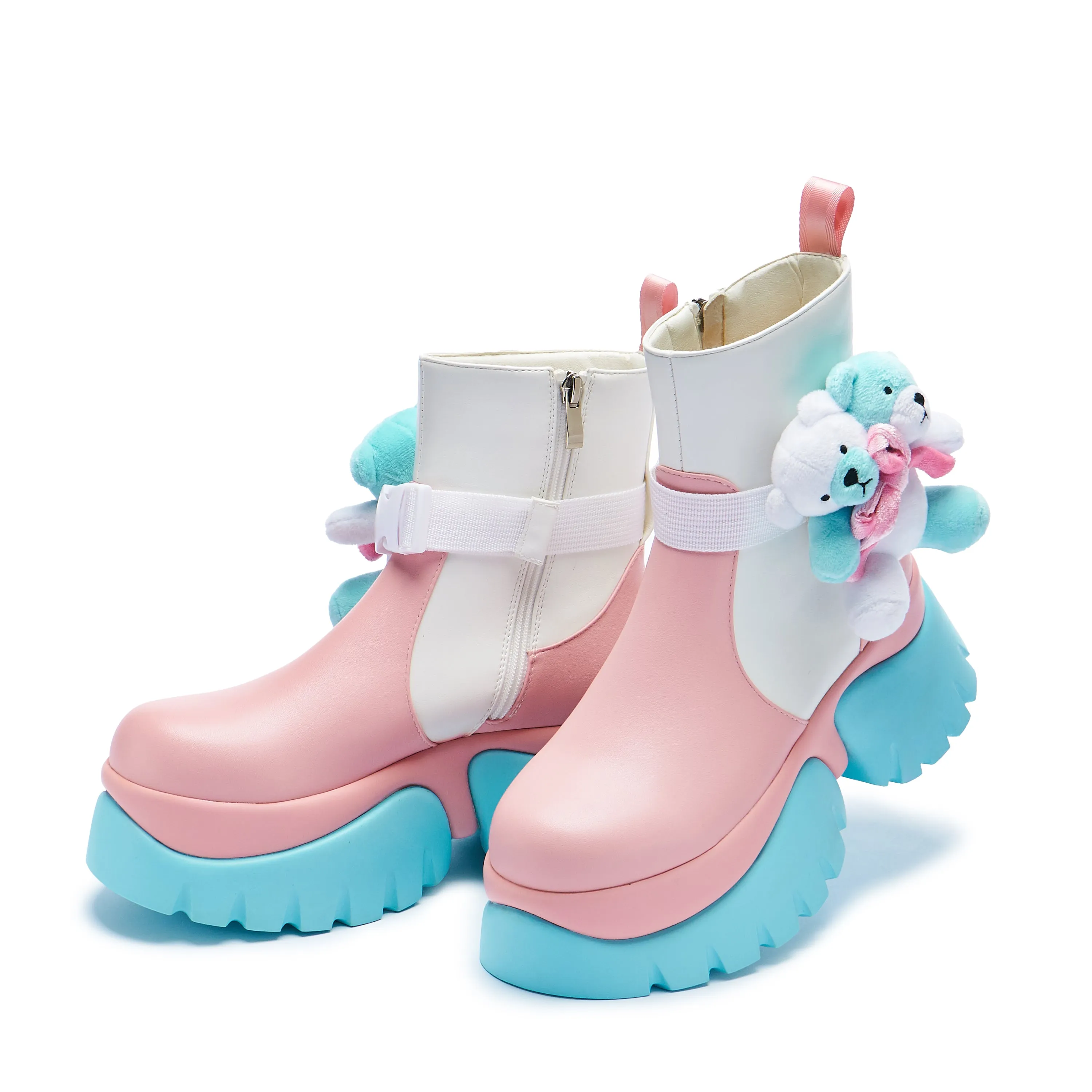 Teddy Bear Pastel Platform Boots