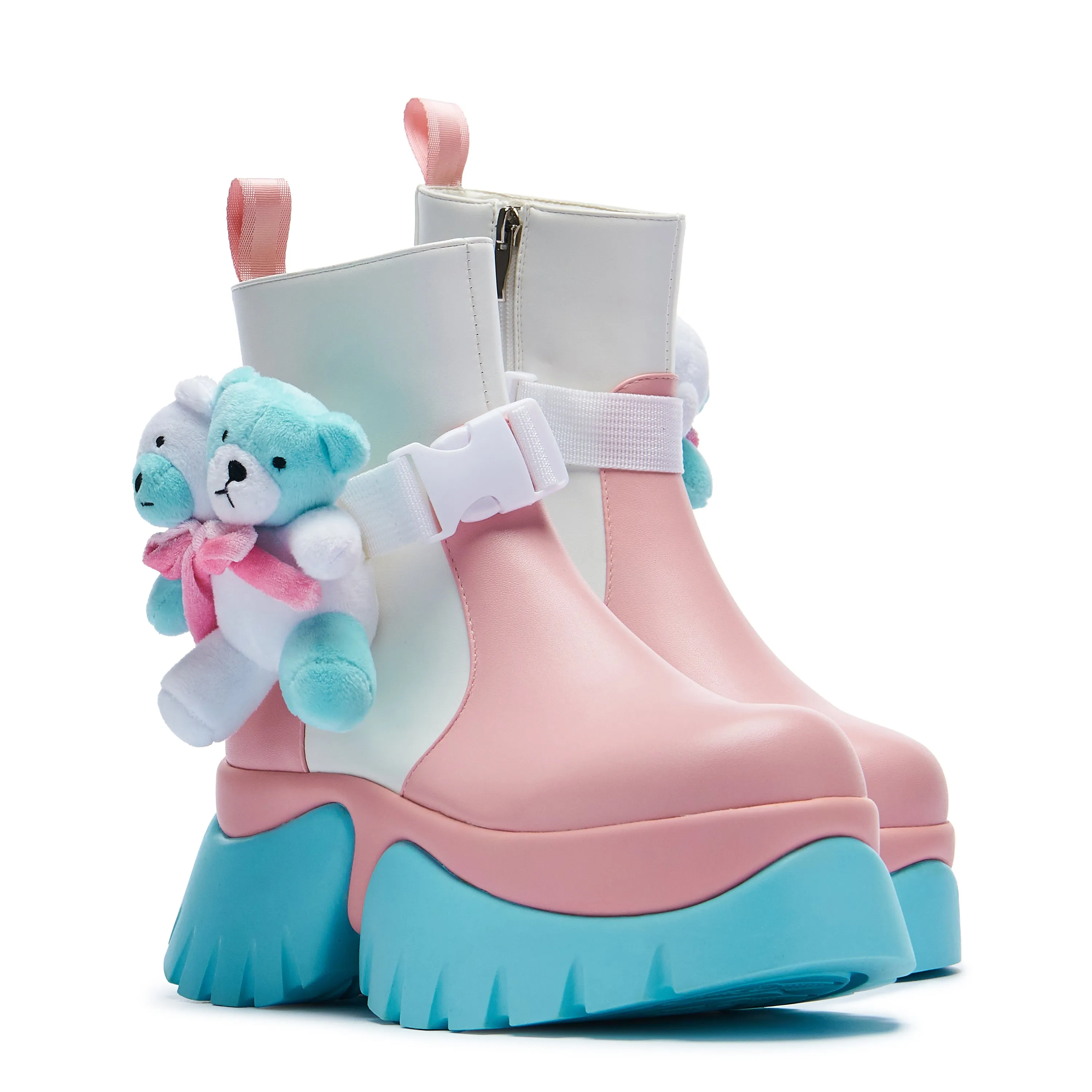 Teddy Bear Pastel Platform Boots