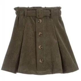 Teen Green Curdoroy Skirt