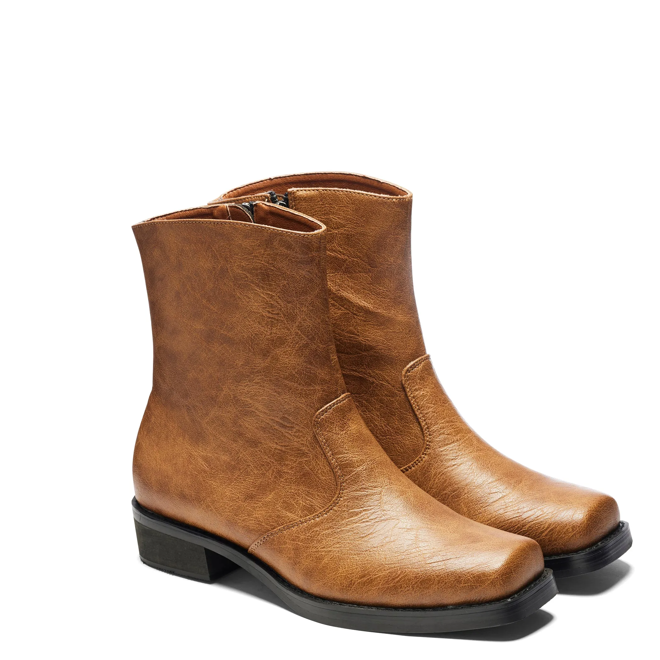 The Cavalry Men's Heeled Cowboy Boots - Brown Fade