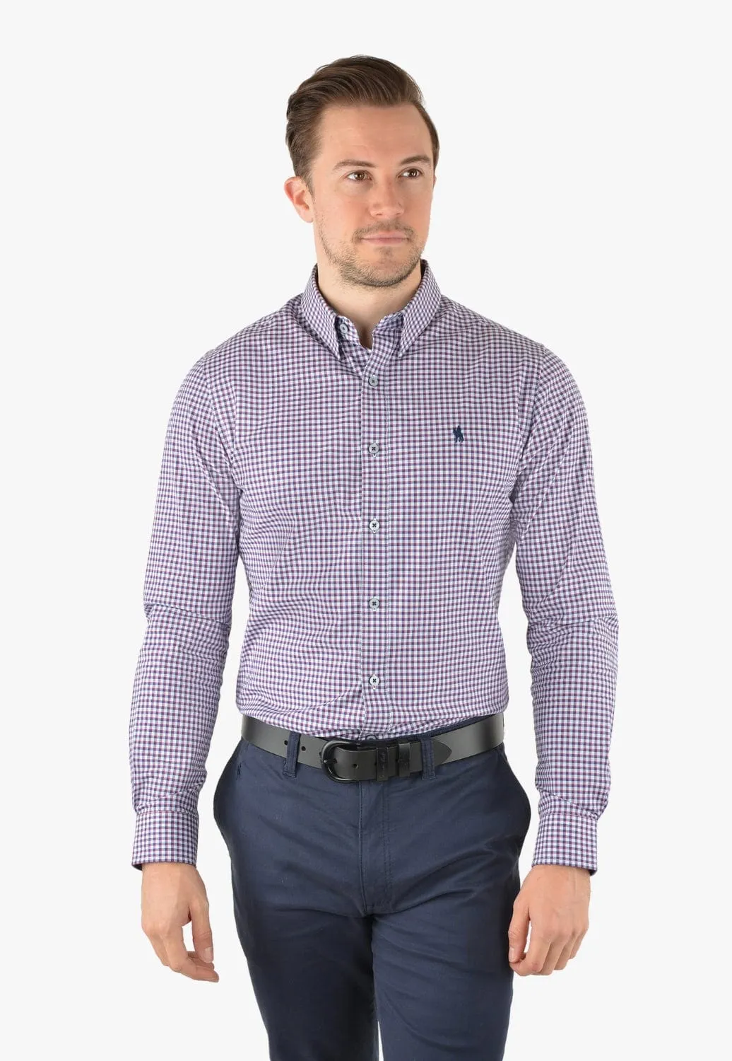 Thomas Cook Mens Burton Check Tailored Long Sleeve Shirt