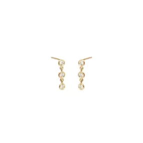 Three Linked Diamond Drop Earrings