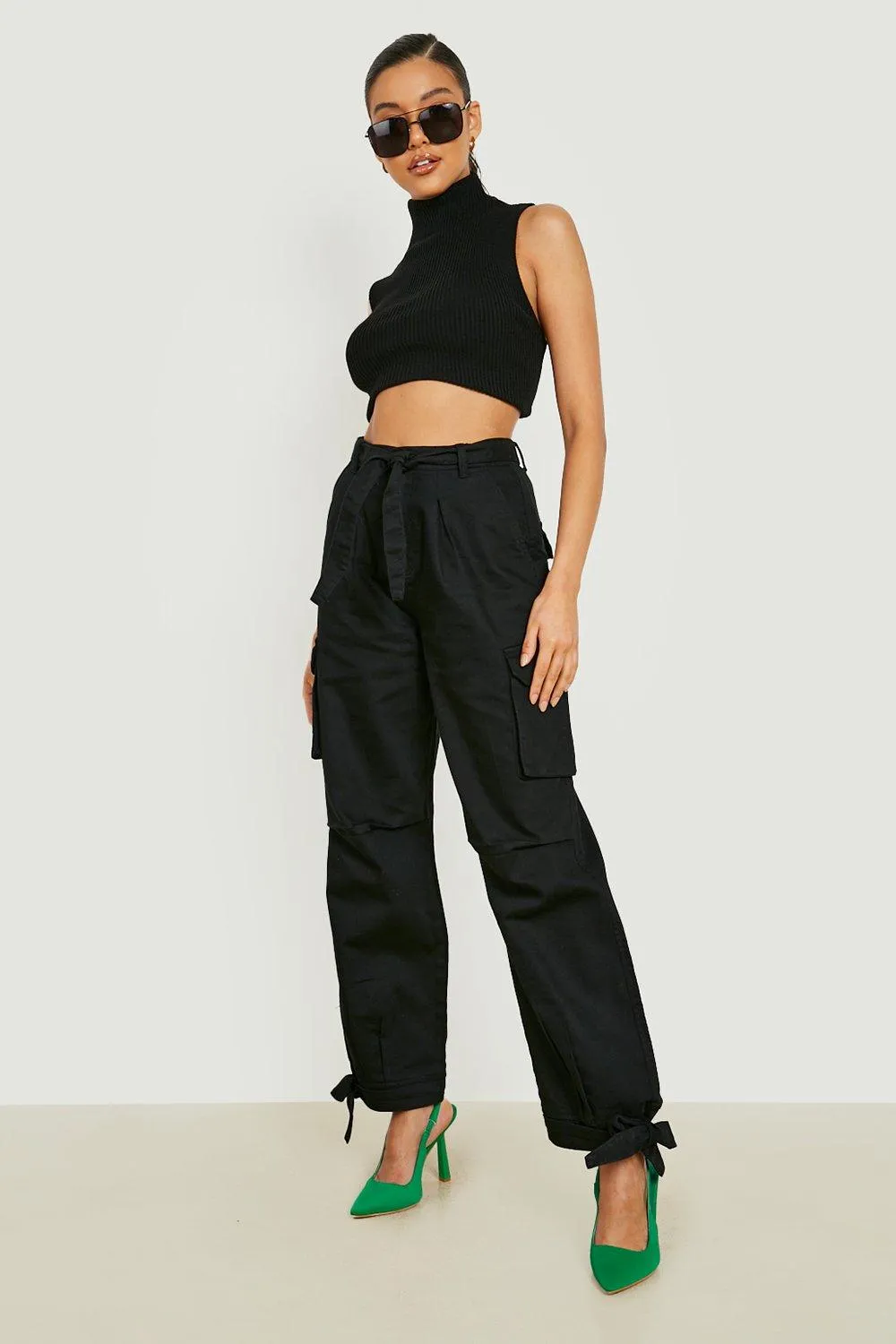 Tie Ankle Cargo Pants