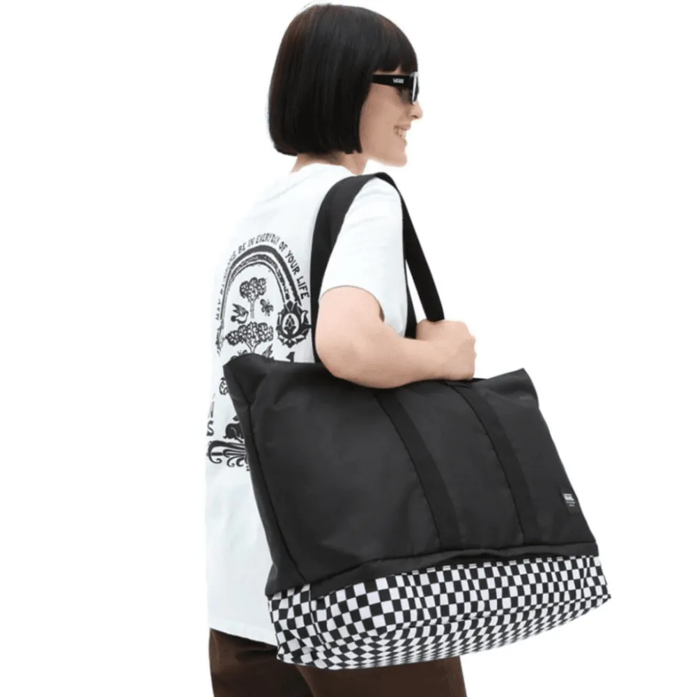 Vans Solo Night Tote Bag in Black and White Check