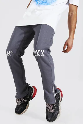 Varsity Printed Slim Zip Joggers