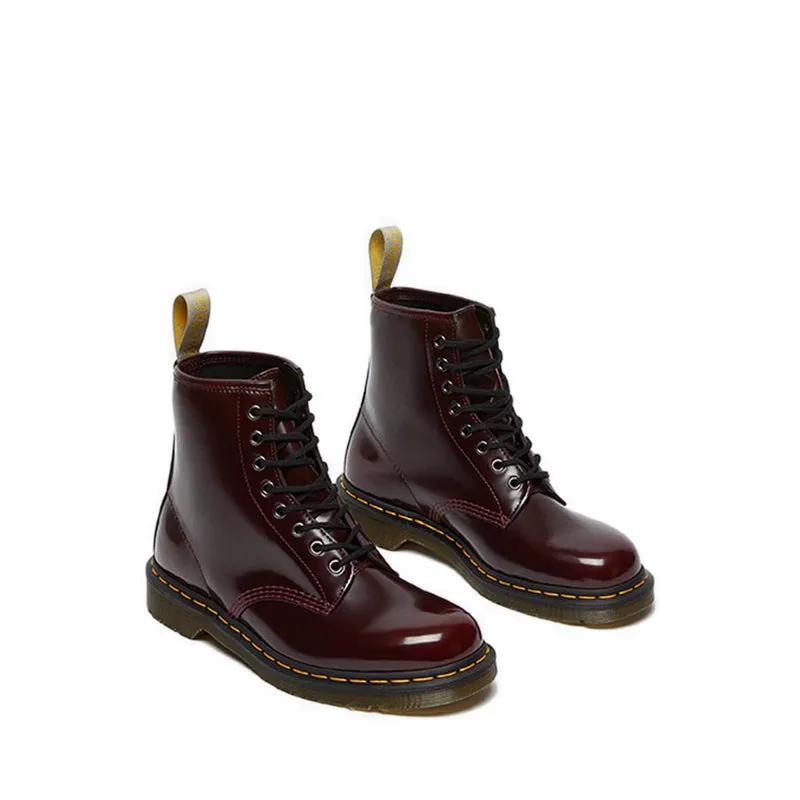 Vegan 1460 Unisex Boots- Cherry Red Oxford Rub Off