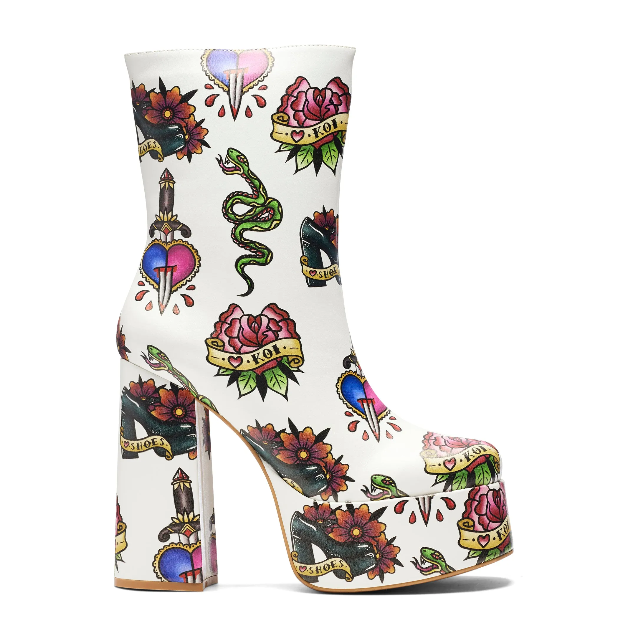 Verdict of a Serpent & Dagger Heeled Boots - White