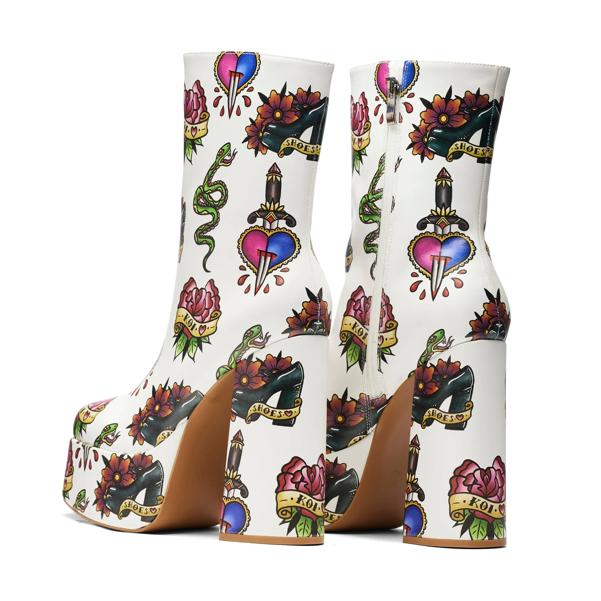 Verdict of a Serpent & Dagger Heeled Boots - White