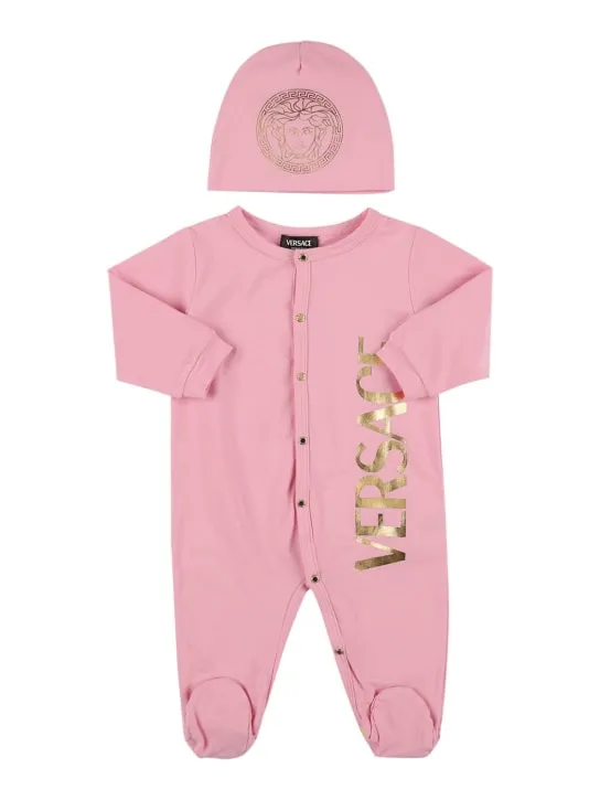 Versace   Cotton jersey romper & hat 