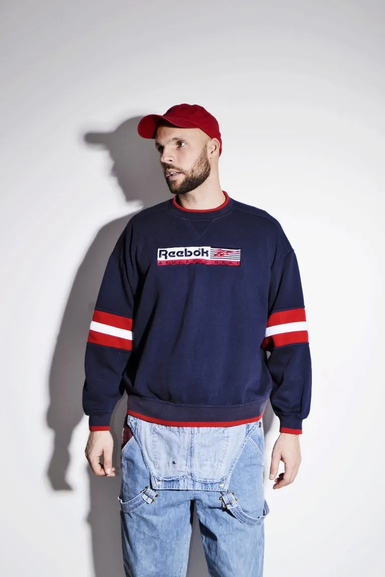 Vintage Reebok sweatshirt blue red men