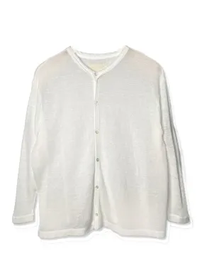 V::ROOM Hemp Pique Cardigan in White 