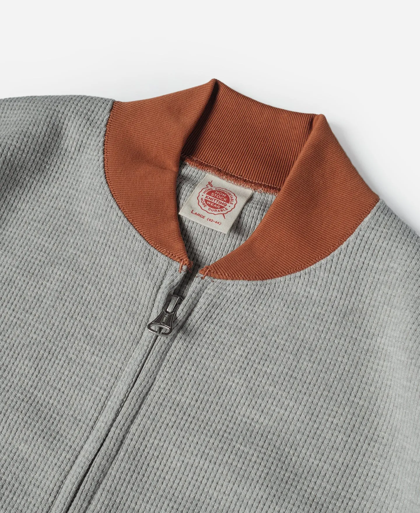 Waffle Cotton Full-Zip Track Jacket - Gray