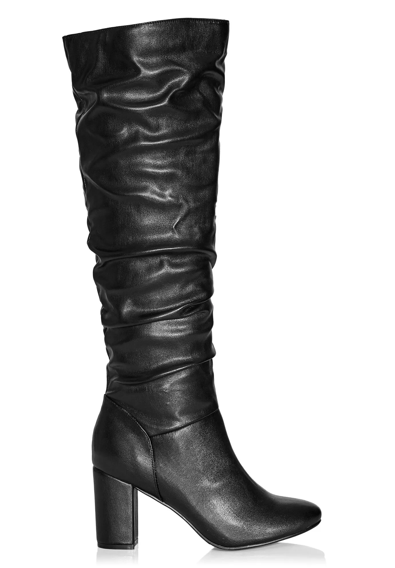 WIDE FIT Petra Sleek Knee Boot - black