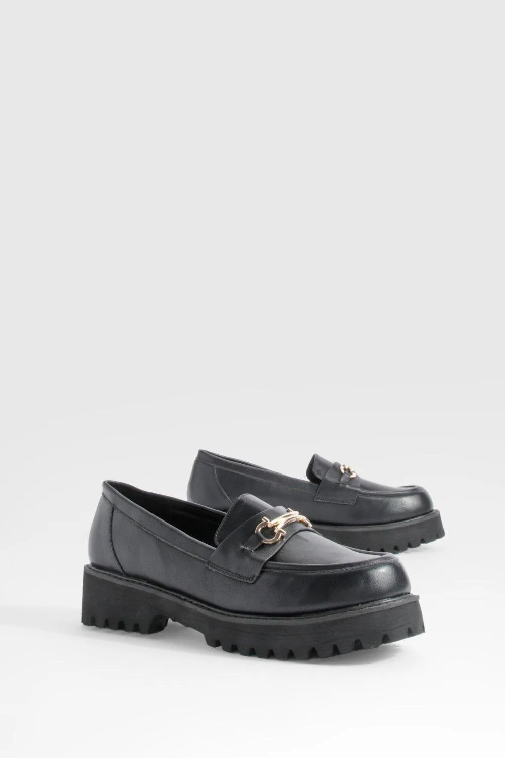 Wide Width Metal Trim Chunky Loafers