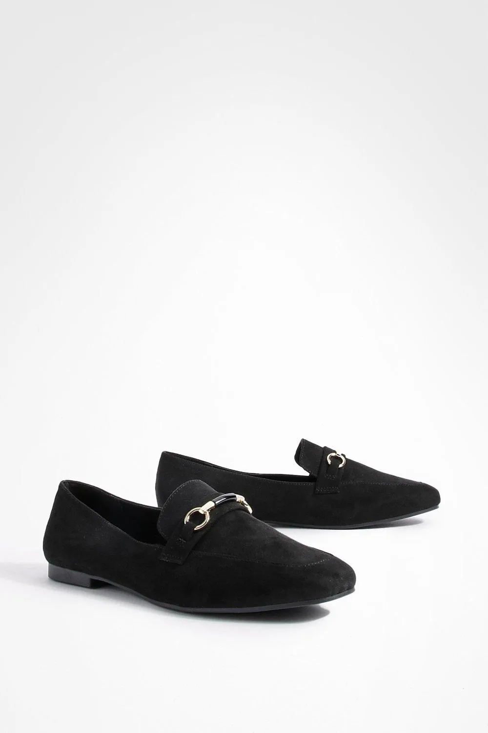 Wide Width Round Toe Single Bar Trim Loafers