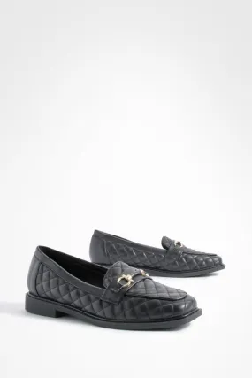 Wide Width Square Toe Quilted Loafers