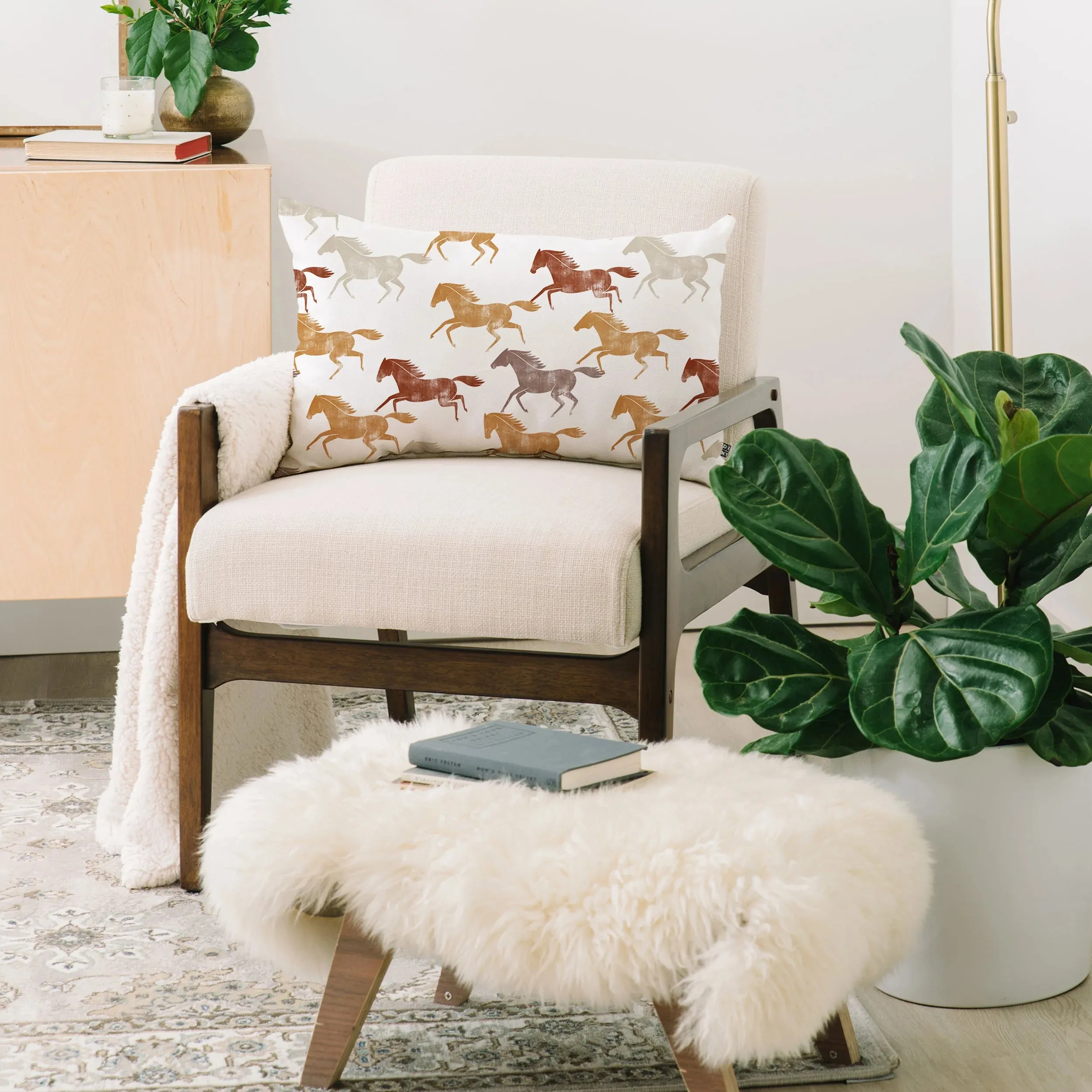 Wild Horses Oblong Throw Pillow (DS) DD