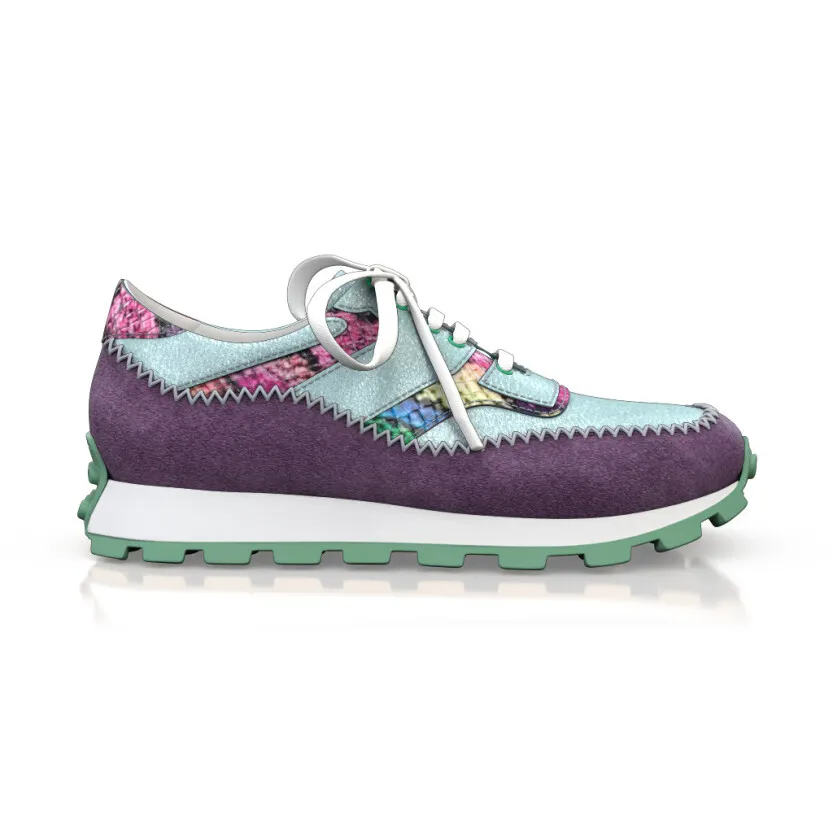 Women's Leather Running Sneakers 55012